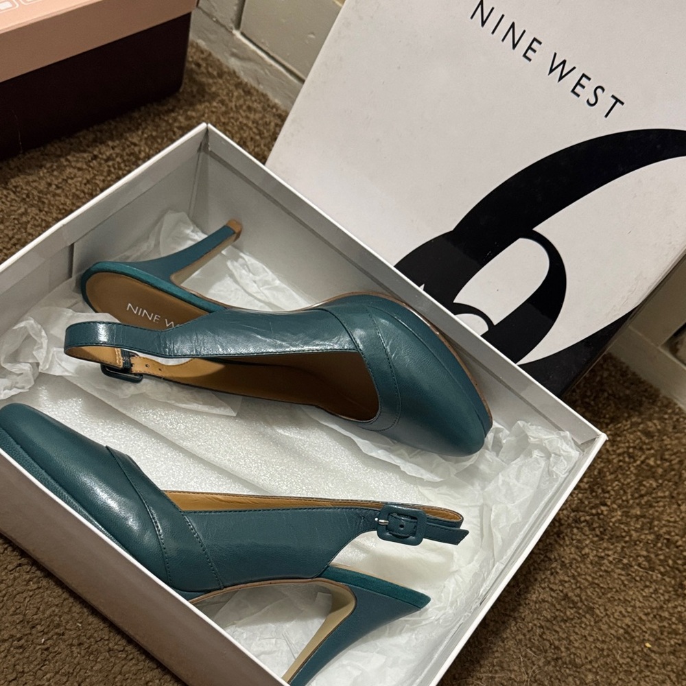 Nine West Blue Slingback Heels